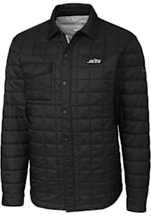 Cutter and Buck New York Jets Mens Black Mono Rainier PrimaLoft Outerwear Lined Jacket