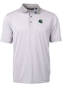 Cutter and Buck New York Jets Grey Helmet Virtue Eco Pique Micro Stripe Big and Tall Polo