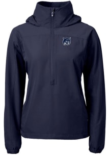 Cutter and Buck New Hampshire Wildcats Womens Navy Blue Vault Charter Eco Long Sleeve Pullover