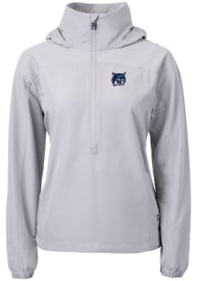 Cutter and Buck New Hampshire Wildcats Womens Grey Charter Eco Long Sleeve Pullover