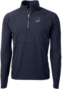 Cutter and Buck New Hampshire Wildcats Mens Navy Blue Adapt Eco Long Sleeve 1/4 Zip Pullover