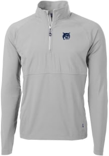 Cutter and Buck New Hampshire Wildcats Mens Grey Adapt Eco Long Sleeve 1/4 Zip Pullover