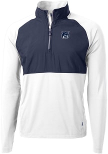 Cutter and Buck New Hampshire Wildcats Mens White Adapt Eco Long Sleeve 1/4 Zip Pullover