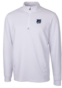 Cutter and Buck New Hampshire Wildcats Mens White Traverse Long Sleeve 1/4 Zip Pullover