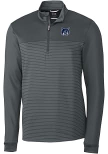 Cutter and Buck New Hampshire Wildcats Mens Grey Traverse Long Sleeve 1/4 Zip Pullover