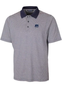 Cutter and Buck New Hampshire Wildcats Mens Navy Blue Vault Forge Tonal Stripe Short Sleeve Polo