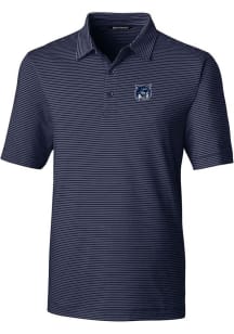 Cutter and Buck New Hampshire Wildcats Mens Navy Blue Vault Forge Pencil Stripe Short Sleeve Pol..