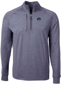 Cutter and Buck New Hampshire Wildcats Mens Navy Blue Vault Adapt Eco Long Sleeve 1/4 Zip Pullov..