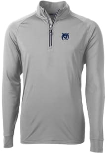 Cutter and Buck New Hampshire Wildcats Mens Grey Vault Adapt Eco Knit Long Sleeve 1/4 Zip Pullov..