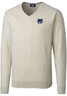 Cutter and Buck New Hampshire Wildcats Mens Oatmeal Lakemont Long Sleeve Sweater