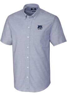 Cutter and Buck New Hampshire Wildcats Mens Light Blue Oxford Short Sleeve Dress Shirt
