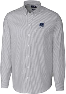 Cutter and Buck New Hampshire Wildcats Mens Charcoal Stretch Oxford Long Sleeve Dress Shirt