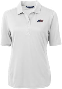 Cutter and Buck New York Jets Womens White Americana Virtue Eco Pique Short Sleeve Polo Shirt