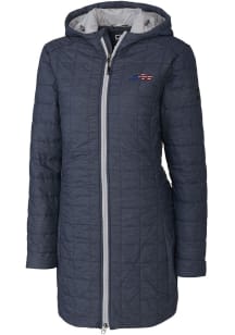 Cutter and Buck New York Jets Womens Grey Americana Rainier PrimaLoft Long Filled Jacket