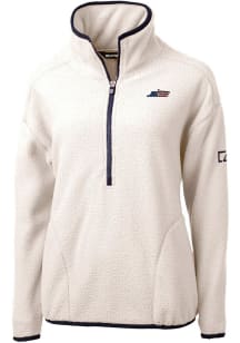 Cutter and Buck New York Jets Womens Grey Americana Cascade Sherpa Qtr Zip