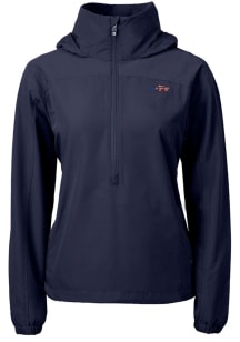 Cutter and Buck New York Jets Womens Navy Blue Americana Charter Eco Long Sleeve Pullover