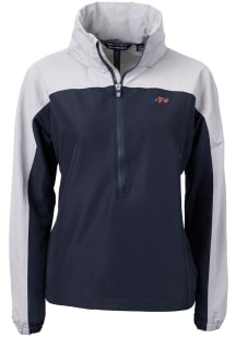 Cutter and Buck New York Jets Womens Navy Blue Americana Charter Eco Long Sleeve Pullover
