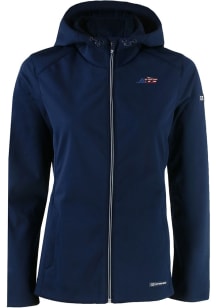 Cutter and Buck New York Jets Womens Navy Blue Americana Evoke Light Weight Jacket