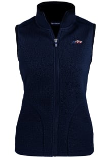 Cutter and Buck New York Jets Womens Navy Blue Americana Cascade Sherpa Vest