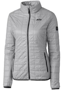 Cutter and Buck New York Jets Womens Grey Mono Rainier PrimaLoft Filled Jacket