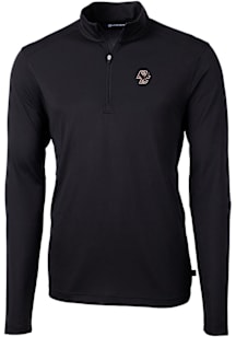 Cutter and Buck Boston College Eagles Mens Black Virtue Eco Pique Big and Tall Qtr Zip