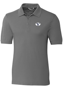 Cutter and Buck BYU Cougars Grey Advantage Pique Big and Tall Polo