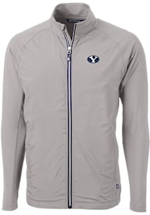 Cutter and Buck BYU Cougars Mens Grey Adapt Eco Light Weight Jacket