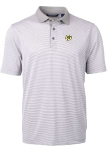 Cutter and Buck Cal Poly Mustangs Grey Virtue Eco Pique Micro Stripe Big and Tall Polo