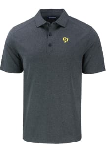 Cutter and Buck Cal Poly Mustangs Black Forge Eco Stretch Big and Tall Polo