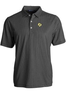 Cutter and Buck Cal Poly Mustangs Black Pike Symmetry Big and Tall Polo