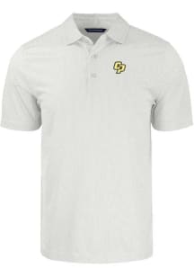 Cutter and Buck Cal Poly Mustangs White Pike Symmetry Big and Tall Polo