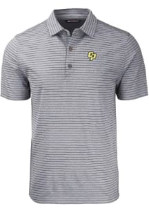 Cutter and Buck Cal Poly Mustangs Black Forge Heather Stripe Big and Tall Polo