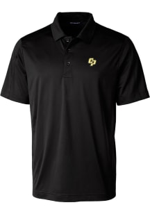 Cutter and Buck Cal Poly Mustangs Mens Black Prospect Short Sleeve Polo