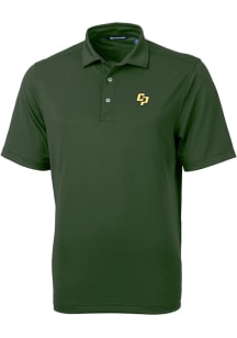 Cutter and Buck Cal Poly Mustangs Mens Green Virtue Eco Pique Short Sleeve Polo