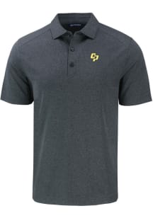 Cutter and Buck Cal Poly Mustangs Mens Black Forge Recycled Short Sleeve Polo