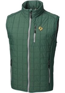 Cutter and Buck Cal Poly Mustangs Mens Green Rainier PrimaLoft Sleeveless Jacket