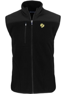 Cutter and Buck Cal Poly Mustangs Mens Black Cascade Sherpa Sleeveless Jacket