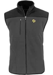 Cutter and Buck Cal Poly Mustangs Mens Grey Cascade Sherpa Sleeveless Jacket