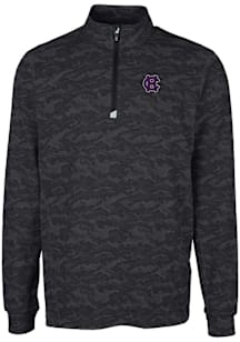 Cutter and Buck Holy Cross Crusaders Mens Black Traverse Camo Long Sleeve Qtr Zip Pullover