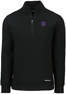 Cutter and Buck Holy Cross Crusaders Mens Black Roam Long Sleeve Qtr Zip Pullover