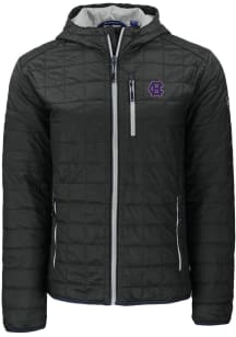 Cutter and Buck Holy Cross Crusaders Mens Black Rainier PrimaLoft Hooded Filled Jacket