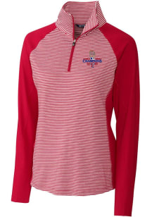 Cutter and Buck Texas Rangers Womens Red 2023 World Series Champions Forge 1/4 Zip Pullover