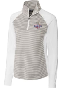Cutter and Buck Texas Rangers Womens White 2023 World Series Champions Forge 1/4 Zip Pullover