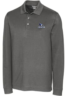 Cutter and Buck Creighton Bluejays Mens Grey Advantage Long Sleeve Polo Shirt