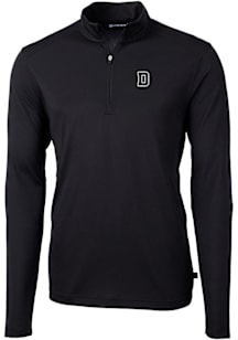 Cutter and Buck Dartmouth Big Green Mens Black Virtue Eco Pique Long Sleeve Qtr Zip Pullover