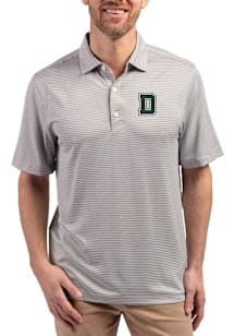 Cutter and Buck Dartmouth Big Green Mens Grey Forge Double Stripe Short Sleeve Polo