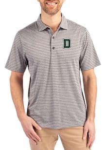 Cutter and Buck Dartmouth Big Green Mens Grey Forge Stripe Short Sleeve Polo