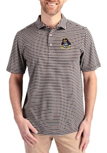 Cutter and Buck East Carolina Pirates Black Virtue Eco Pique Stripe Big and Tall Polo