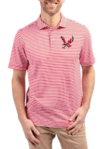 Cutter and Buck Eastern Washington Eagles Red Virtue Eco Pique Stripe Big and Tall Polo