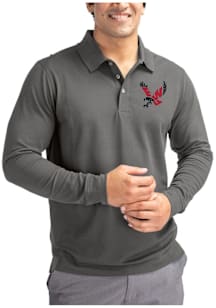 Cutter and Buck Eastern Washington Eagles Grey Advantage Pique Long Sleeve Big and Tall Polo